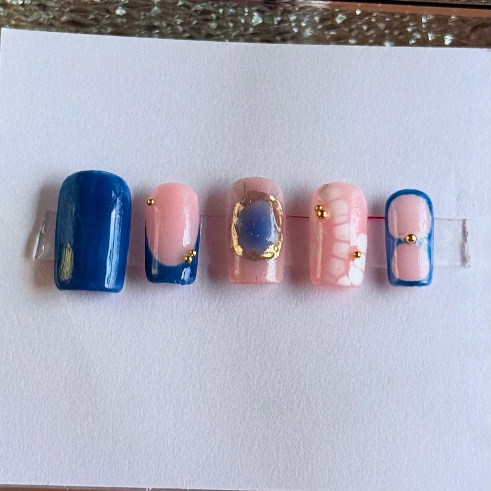 Blue and Pink Nail Art Set